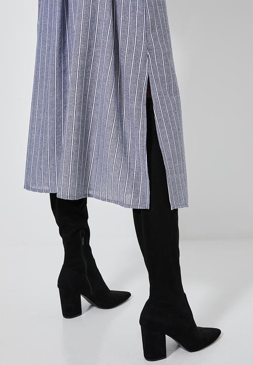 Superbalist - Blouson sleeve shirt dress - blue & white 