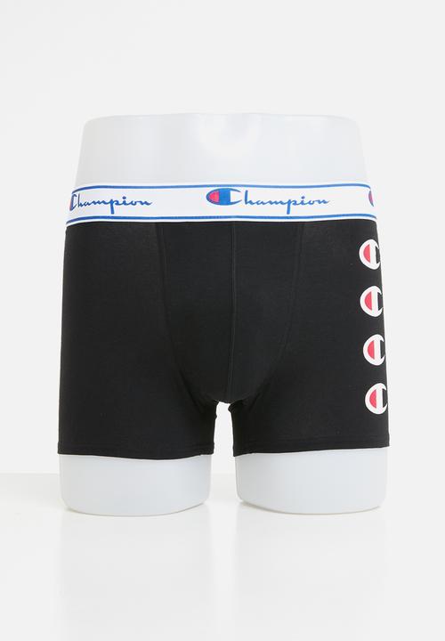 Champion - 2 pack  plain and side print bodyshorts - red & black