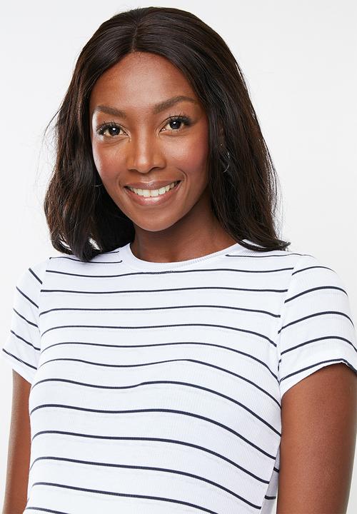 Cotton On - Maternity wrap front short sleeve top - black & white
