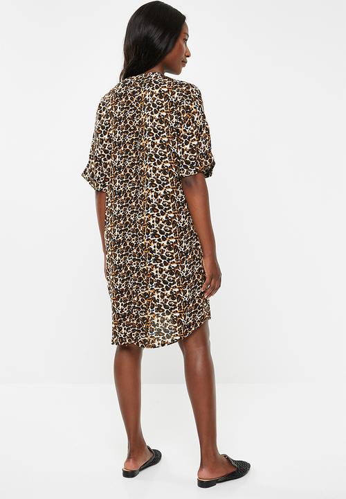 edit - Pleat front shift dress - multi
