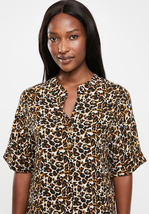 edit - Pleat front shift dress - multi