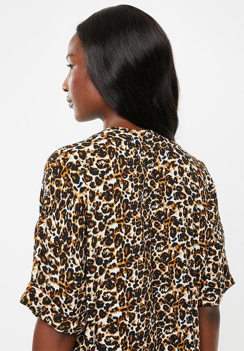 edit - Pleat front shift dress - multi