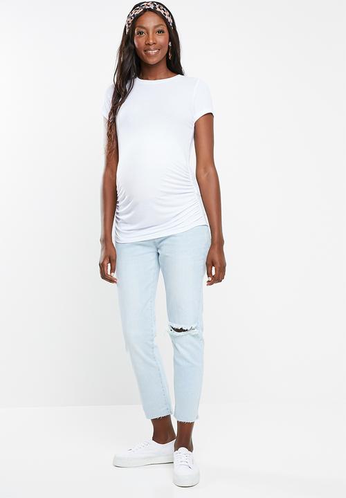 Cotton On - Maternity wrap front short sleeve top - white