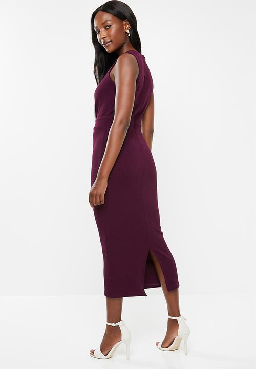 edit - Sleeveless dress with pleats - purple
