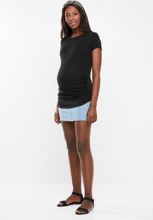 Cotton On - Maternity wrap front short sleeve top - black