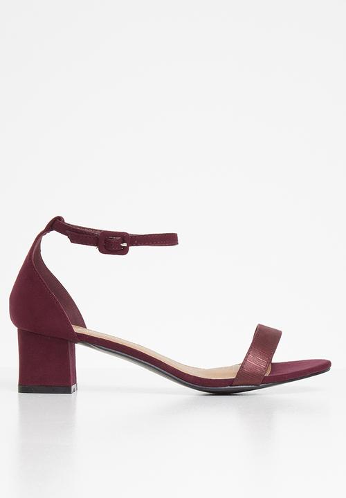 maroon low heels