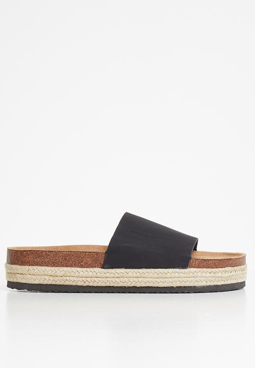 Cotton On - Rex single vamp flatform - black