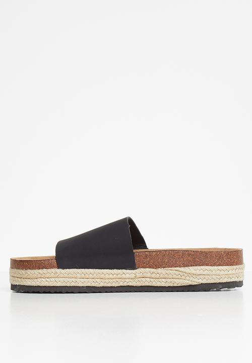 Cotton On - Rex single vamp flatform - black