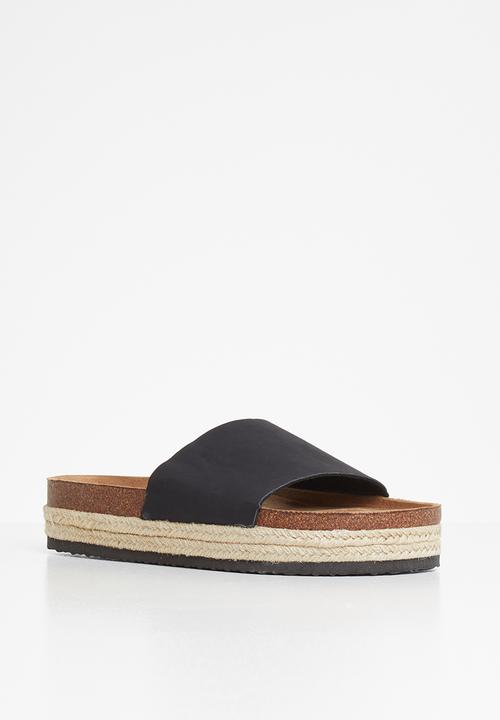 Cotton On - Rex single vamp flatform - black