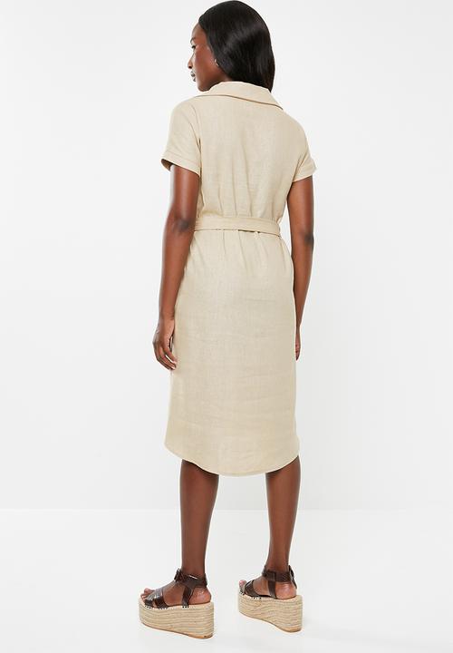 edit - Linen shirt dress - beige
