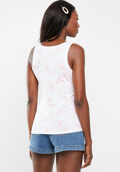Cotton On - Maternity everyday gathered side tank top - white & pink