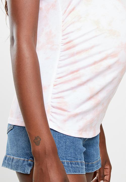 Cotton On - Maternity everyday gathered side tank top - white & pink