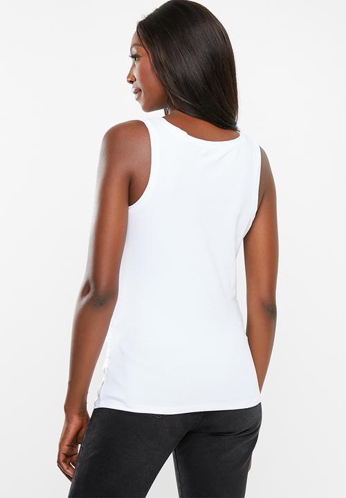 Cotton On - Maternity everyday gathered side tank top - white