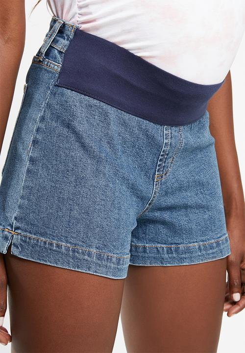 Cotton On - Maternity classic denim shorts - blue