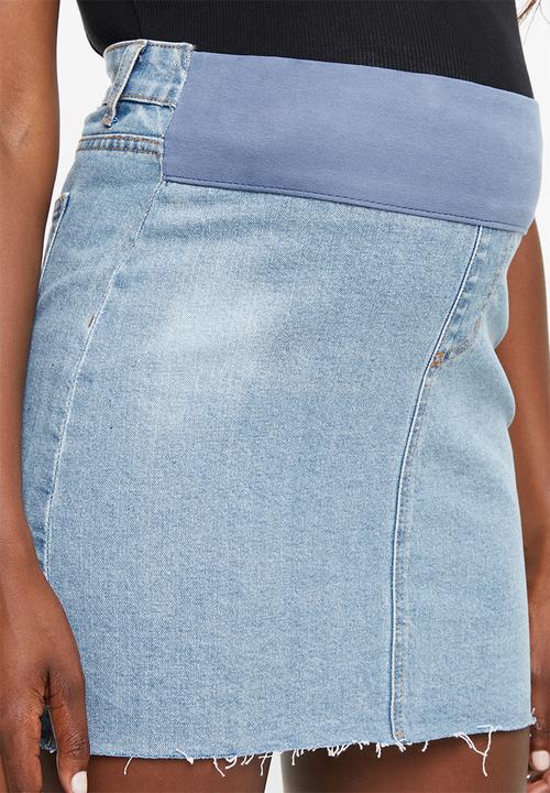 Cotton On - Maternity classic denim skirt - blue
