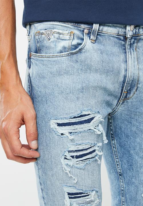 GUESS - Slim fit taper jeans - blue