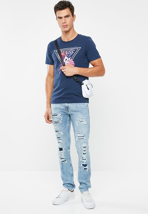 GUESS - Slim fit taper jeans - blue