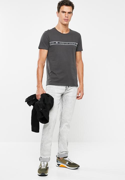 GUESS - Guess stripe tee - charcoal 