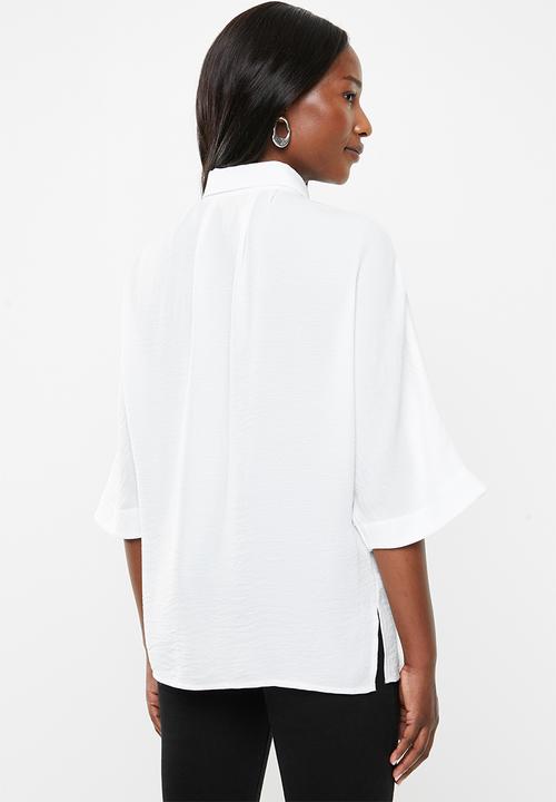 edit - Grown on sleeve shirt - white