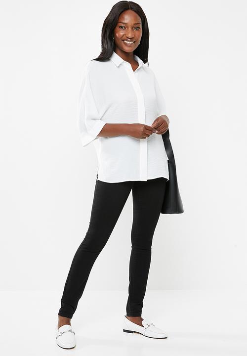 edit - Grown on sleeve shirt - white
