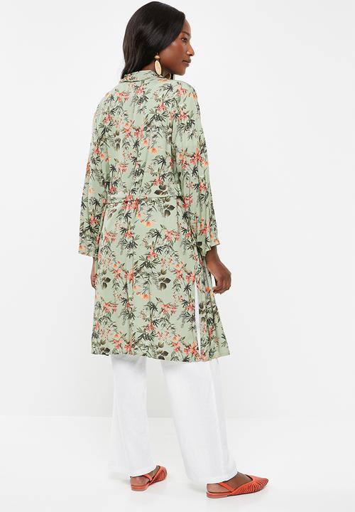 edit - Long kimono - green