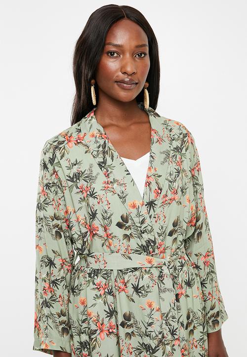 edit - Long kimono - green