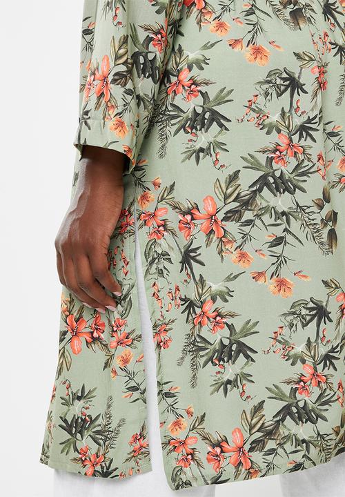 edit - Long kimono - green