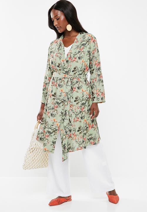 edit - Long kimono - green