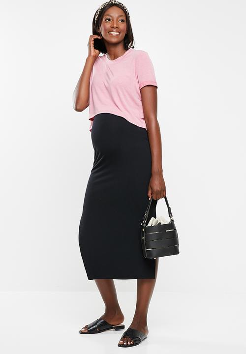 Cherry Melon - Maternity Maxi skirt - black