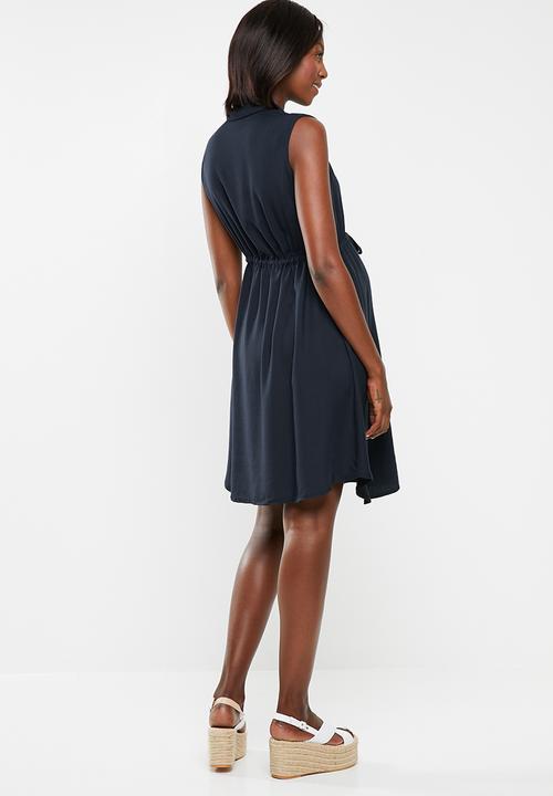 Cherry Melon - Maternity Sleeveless dress - navy