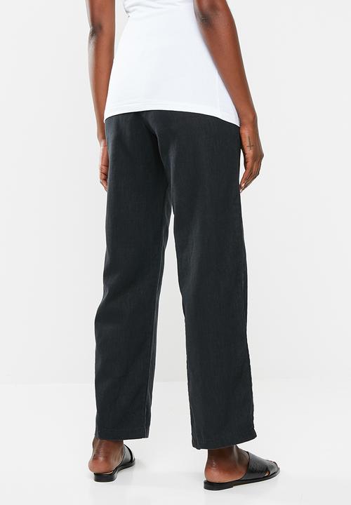 Cherry Melon - Maternity Linen pants - black