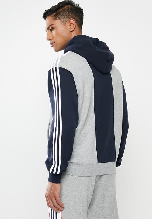adidas Originals - Off court trefoil track top - medium grey heather & legend ink