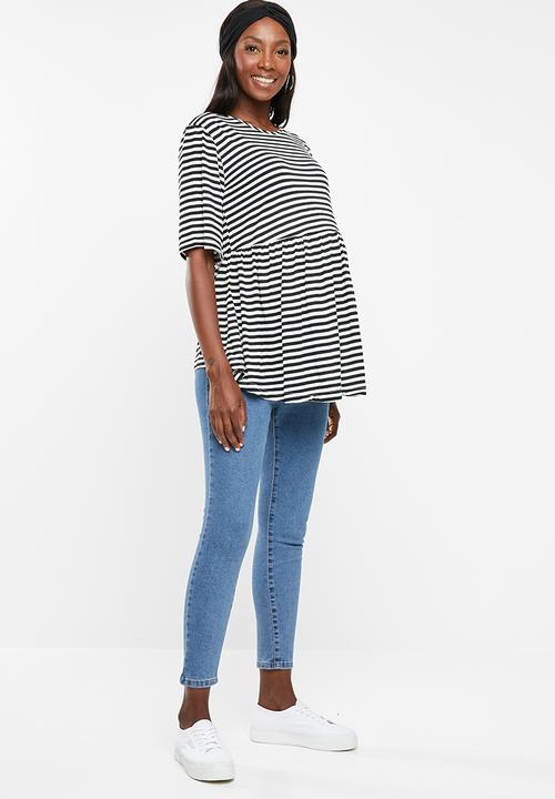 Superbalist - Maternity Babydoll top - stripe (black/white)