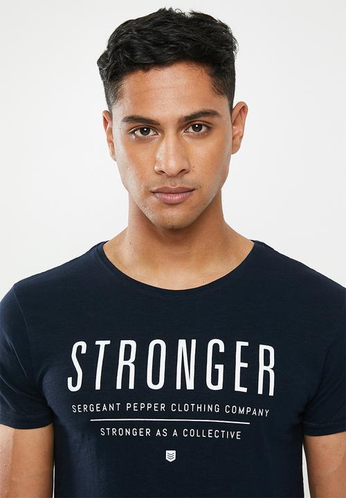 S.P.C.C - Side slit short sleeve logo tee - navy