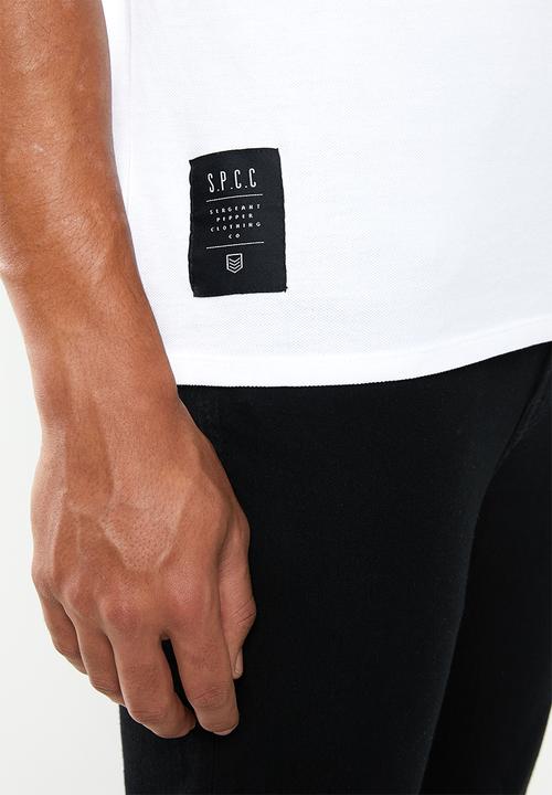 S.P.C.C - Pique applique logo tee - white