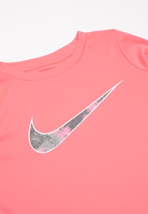 Nike - Nike girls peplum tunic & legging set - pink & black 