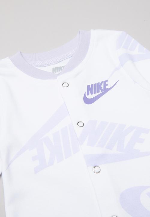 Nike - Nike nsw footed coverall & bib set - white & purple