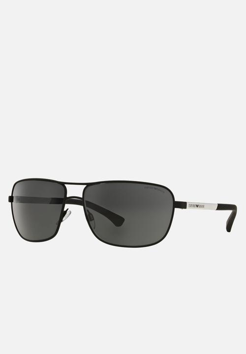 Emporio Armani - Grey lens with black rubber sunglasses 64mm - black