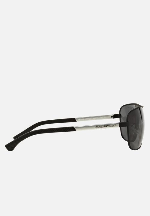 Emporio Armani - Grey lens with black rubber sunglasses 64mm - black