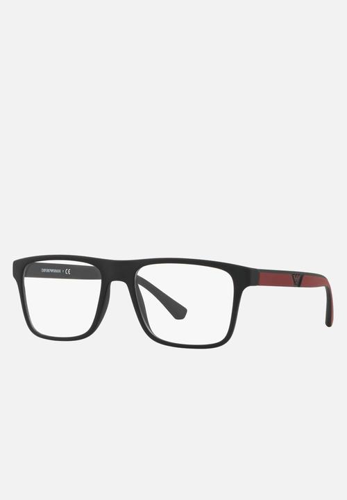 Emporio Armani - Clear lens with matte black sunglasses 54mm - black