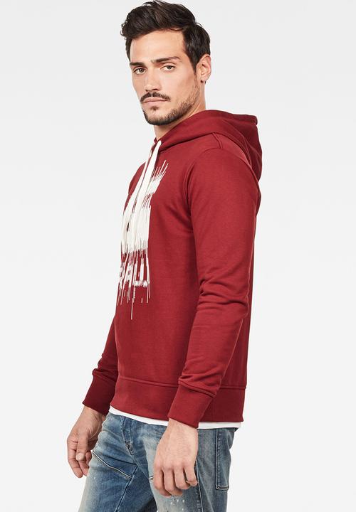 G-STAR - Graphic  long sleeve hoodie  - red