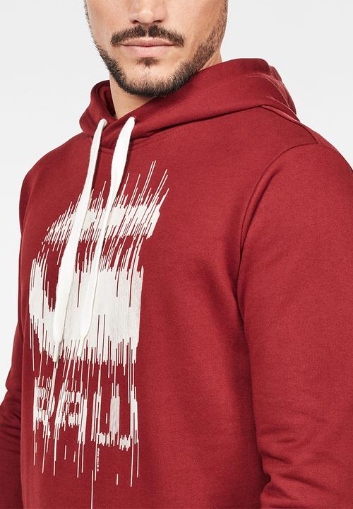 G-STAR - Graphic  long sleeve hoodie  - red