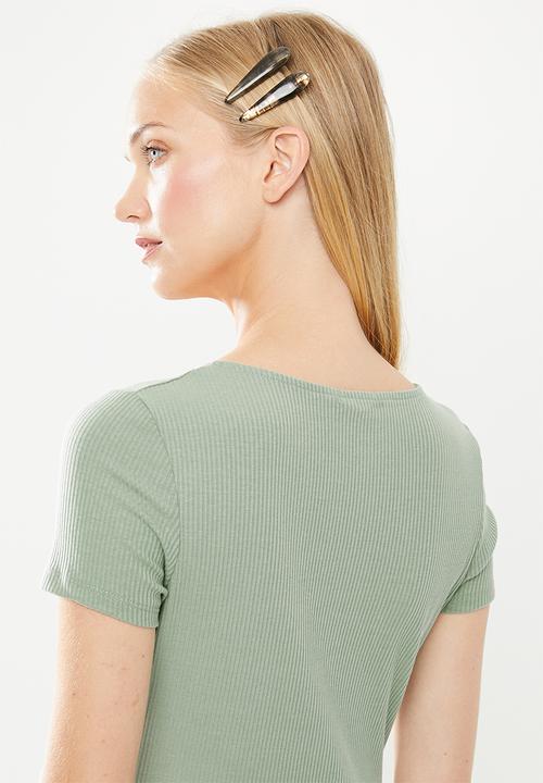 Cotton On - Gabby short sleeve mini dress - green