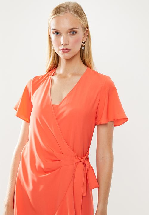 POLO - Darci ruffle dress - orange