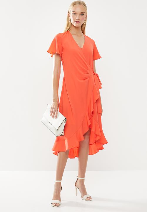 POLO - Darci ruffle dress - orange