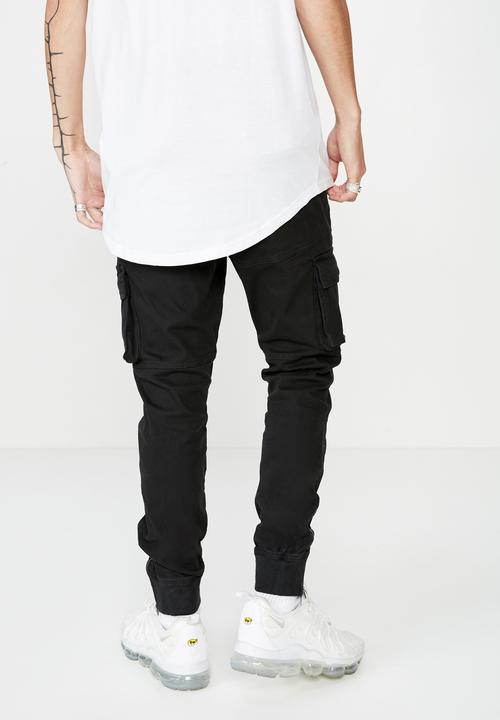 Factorie - Combat cuffed pants - black