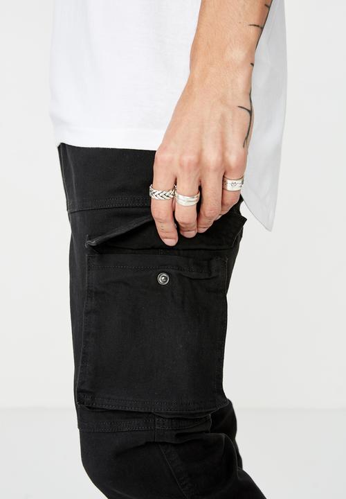 Factorie - Combat cuffed pants - black