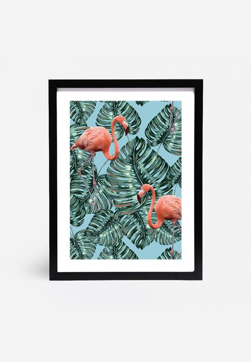 83 Oranges - Whimsical flamingo pattern