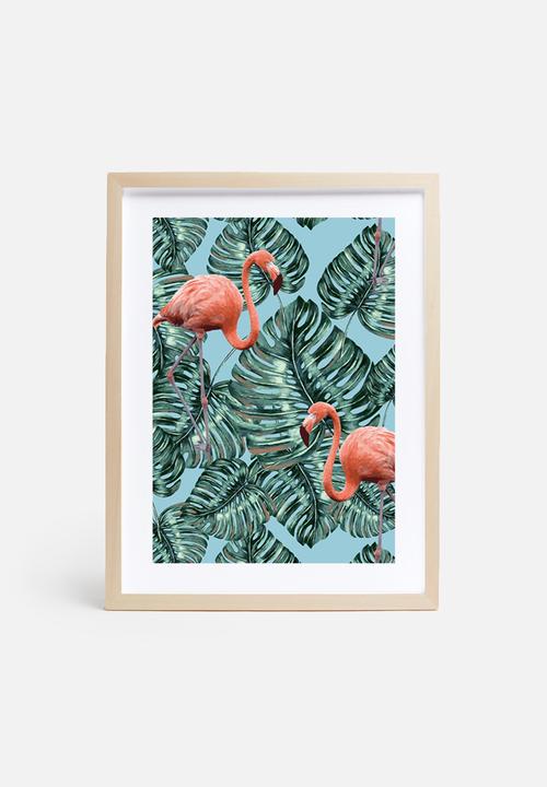 83 Oranges - Whimsical flamingo pattern
