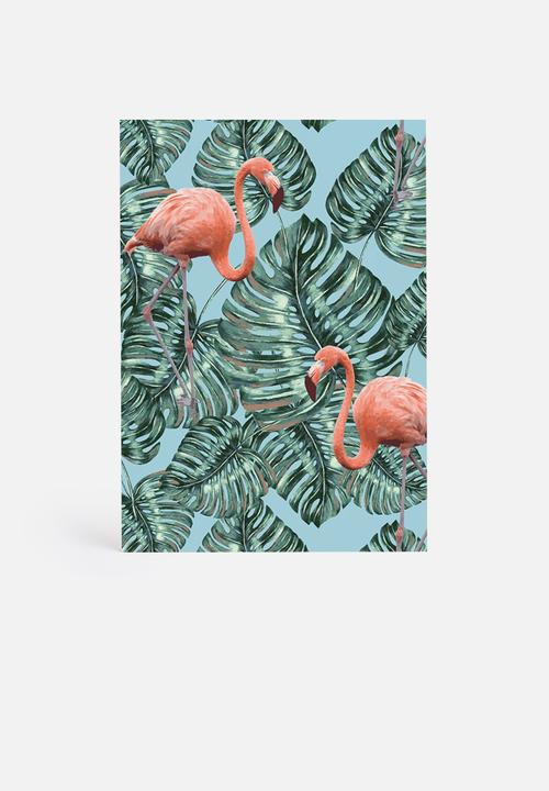 83 Oranges - Whimsical flamingo pattern